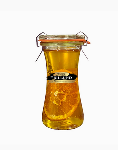 ByBillund tørret Appelsin frugtskiver i flydende honning fra egen bi-gård