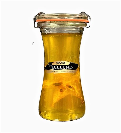 ByBillund tørret Carambol frugtskiver i flydende honning fra egen bigård
